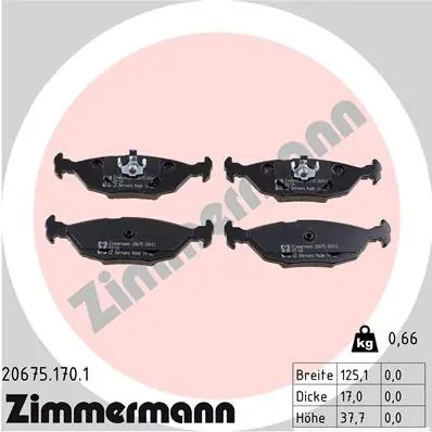 Sprawdź teraz Zestaw klocków hamulcowych, hamulce tarczowe ZIMMERMANN 20675.170.1