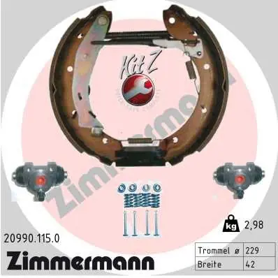 Zestaw szczęk hamulcowych ZIMMERMANN 20990.115.0 Okazja