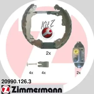 Zestaw szczęk hamulcowych ZIMMERMANN 20990.126.3 Sprawdź teraz